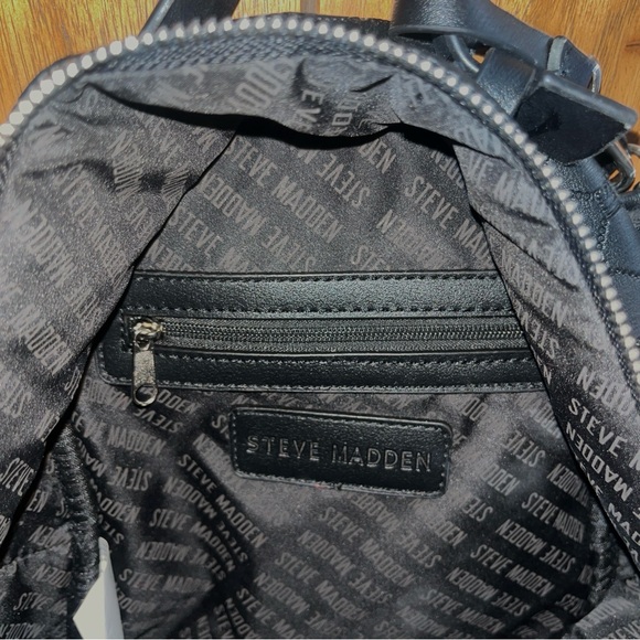 Steve Madden Black Textured Backpack - Picture 8 of 9